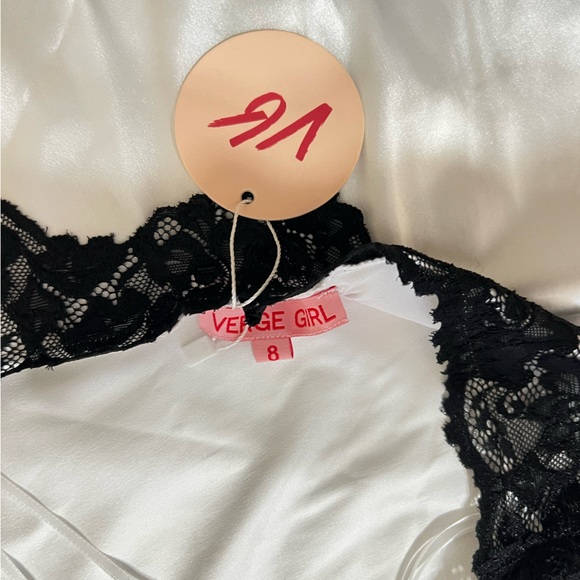 New Verge girl - lace trim backless slip dress in white Size 8 - Picture 13 of 15